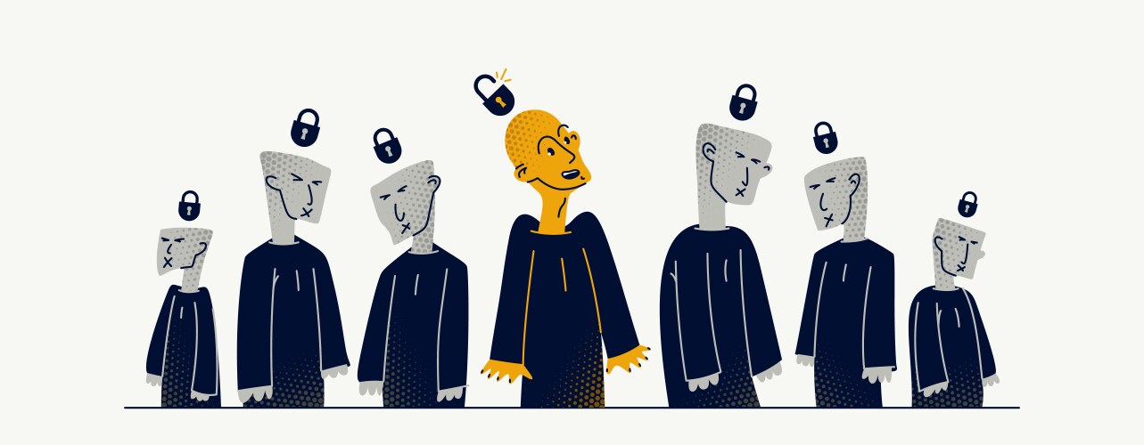 Matrix mind control and totalitarian society Vector Image