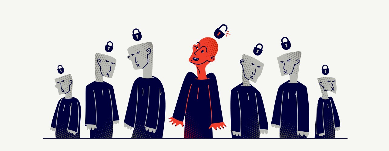 Totalitarian society and slaves of people Vector Image