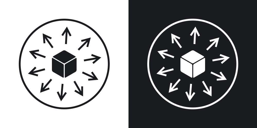 Distribution box icon set on white background Vector Image