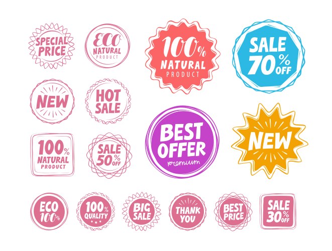 Sale labels set speech bubbles or chat symbols vector image