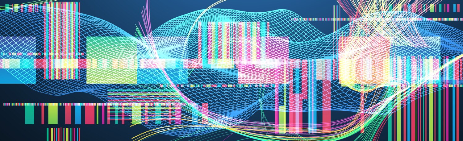 Abstract data waveform background with dynamic vector image