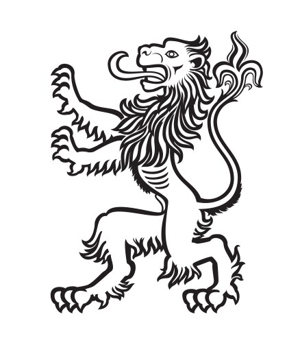 Heraldic Lion Emblem Vector Image