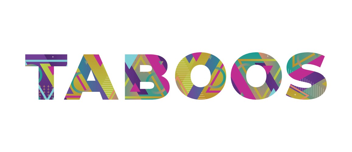 Taboos concept retro colorful word art vector image