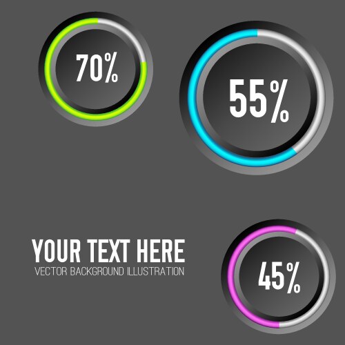 Neumorphism style ui elements buttons progress Vector Image