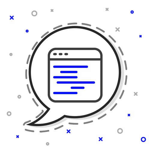 Line software web developer programming code icon – Royalty-Free Vector ...