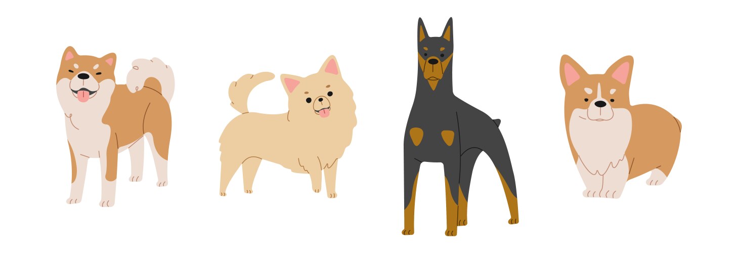 Dogs collection 2 Royalty Free Vector Image - VectorStock