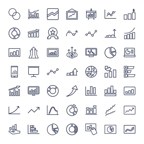 49 graph icons (36817772) – Free Vector | VectorStock