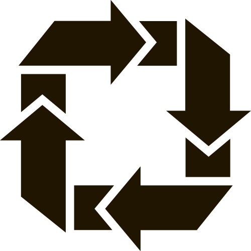 Interlocking arrows moving in a circular pattern vector image