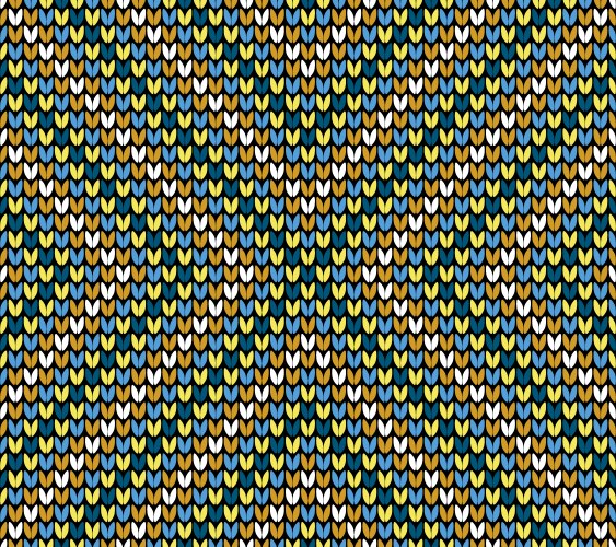Seamless knit pattern with red heart Royalty Free Vector