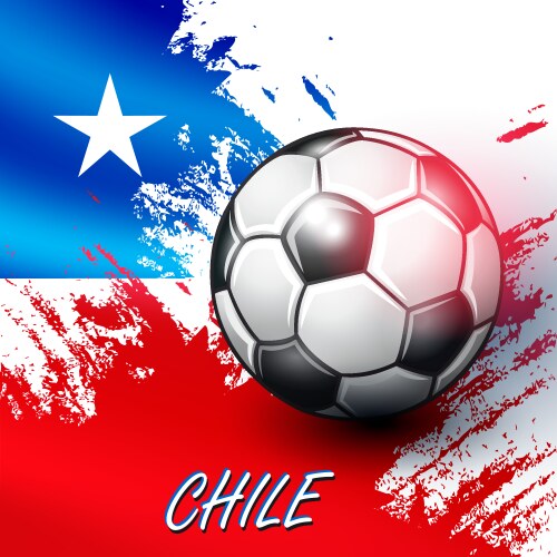 Soccer Ball on Chilean Flag Vector Image