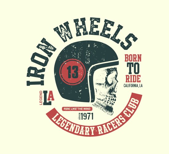 Motor skull vintage design biker Vector Image