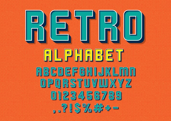 Retro font vector image