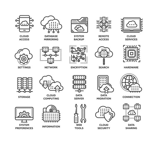 cloud computing internet technology online vector image