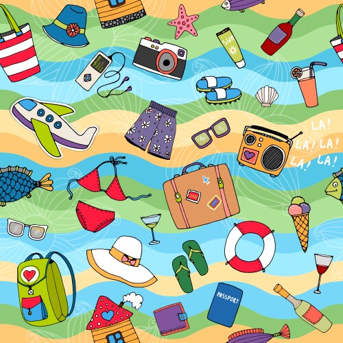 Travel seamless pattern Royalty Free Vector Image