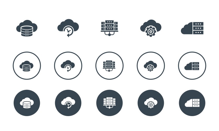 Cloud storage backup data center vector image