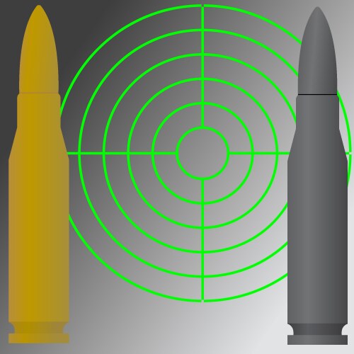 Bullet cartridges ammunition in flat style design Vector Image