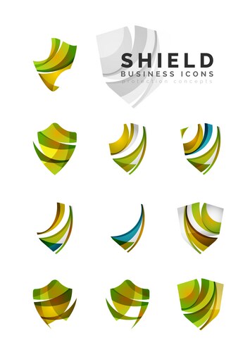 Yellow & Black Shield Icons – Royalty-Free Vector | VectorStock