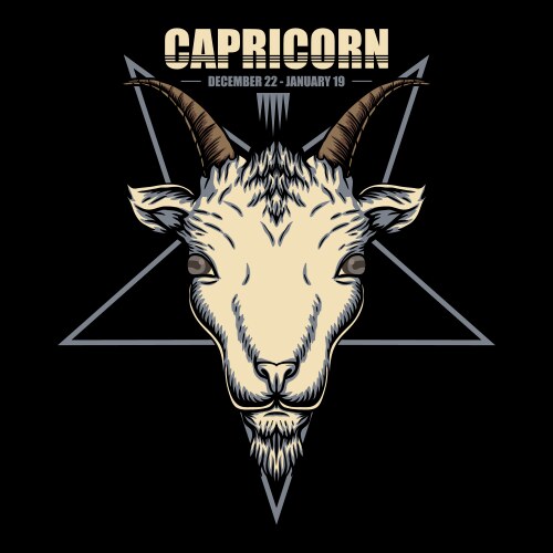 Capricorn Zodiac Symbol Vector Image