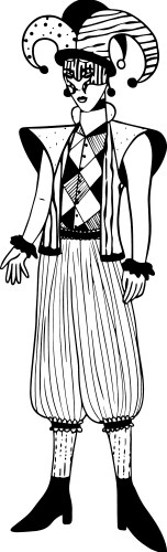 Playful Harlequin Character Vector Image