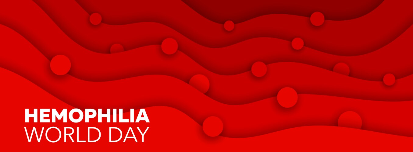 Hemophilia Day: Red Blood Paper Cut Vector Image