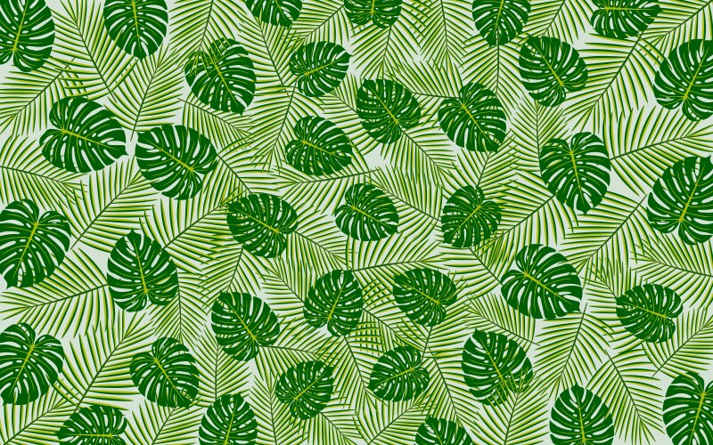 Summer tropical palm tree leaves seamless pattern Vector Image