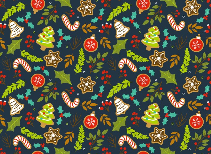 Christmas seamless pattern with cookies Royalty Free Vector
