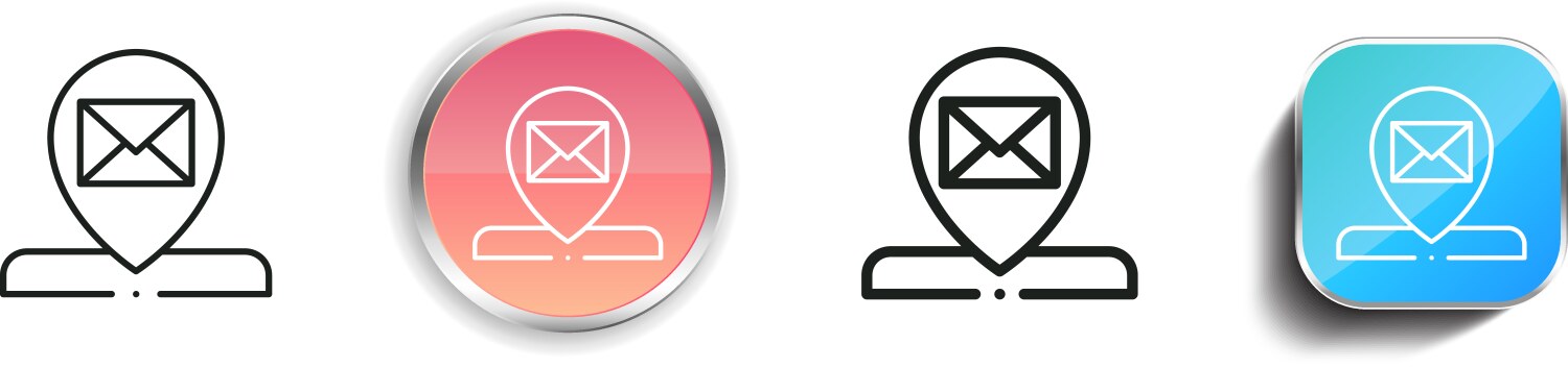 Mail icon thin linear regular and button style vector image