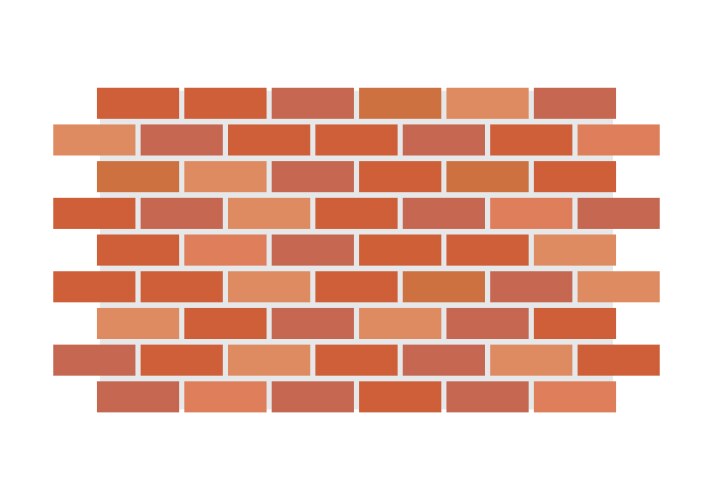 Cartoon Red Brick Wall Royalty Free Vector Image