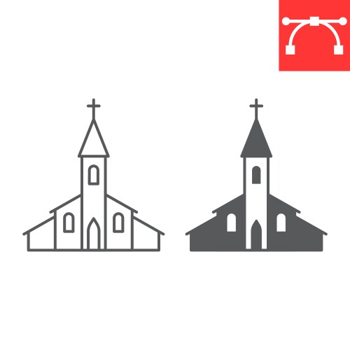 church line and glyph icon vector image