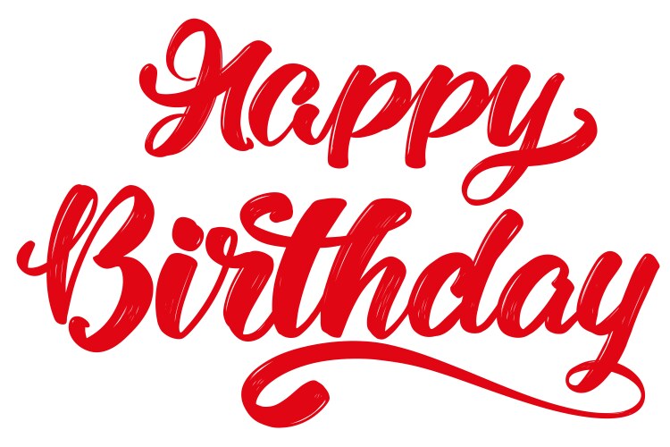 happy birthday text on the white background vector