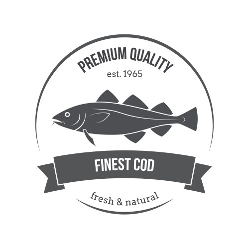 Canned fish label template abstract Royalty Free Vector