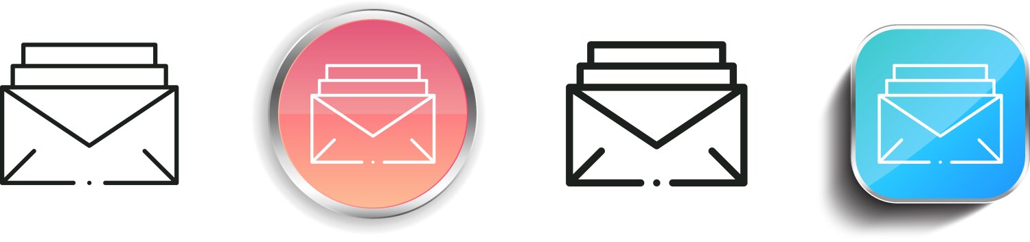 Mail icon thin linear regular and button style vector image