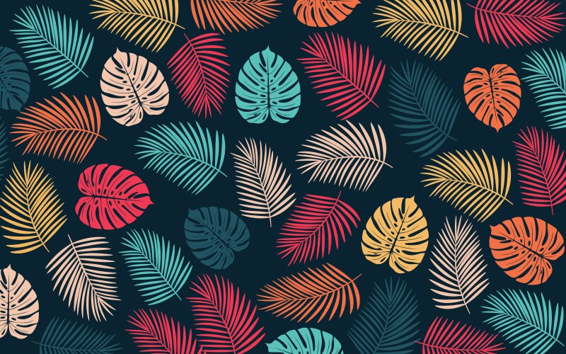 Summer tropical palm tree leaves seamless pattern Vector Image