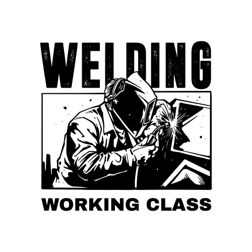 Welder in helmet with a welding machine hand Vector Image