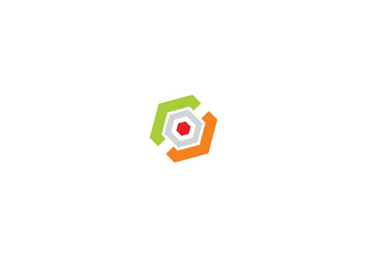 Circle arrow polygon colored logo Royalty Free Vector Image