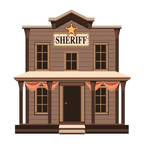 Wild west sheriff office town building of cowboy vector image