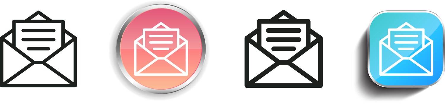 Mail icon thin linear regular and button style vector image