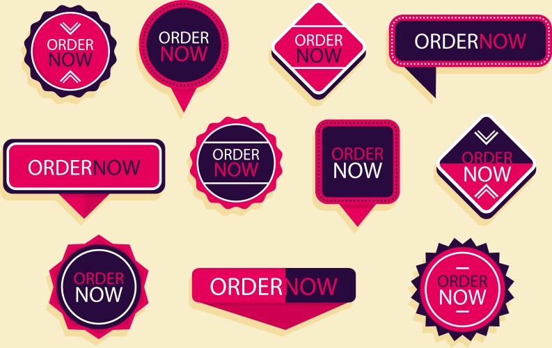 Order now - sticker collection Royalty Free Vector Image