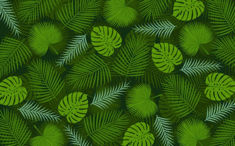 Summer tropical palm tree leaves seamless pattern Vector Image