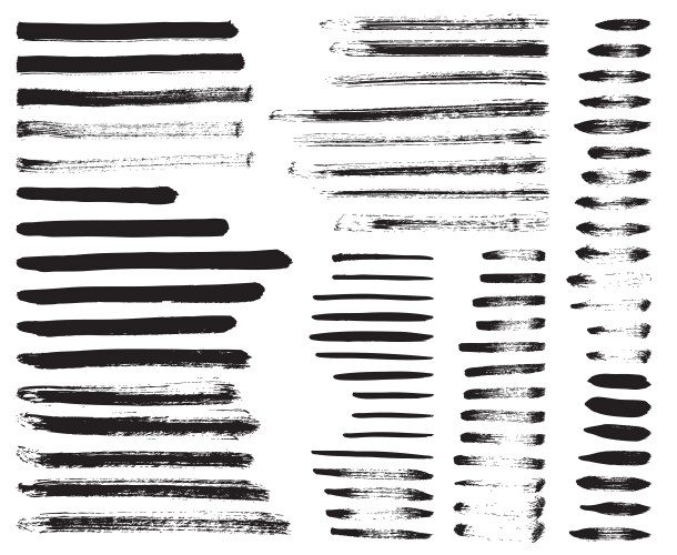 set of different grunge brush strokes vector image