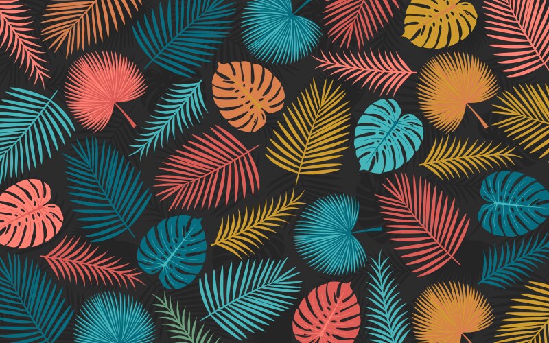 Summer tropical palm tree leaves seamless pattern Vector Image