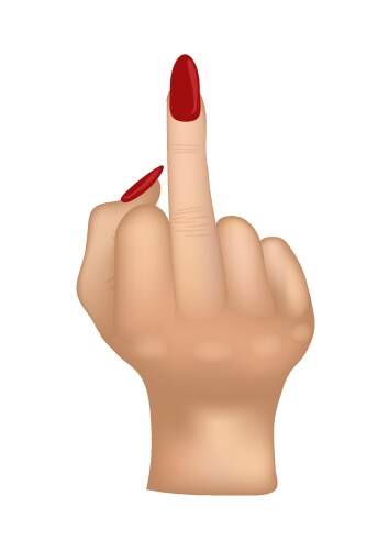 Female middle finger hand Vector Image