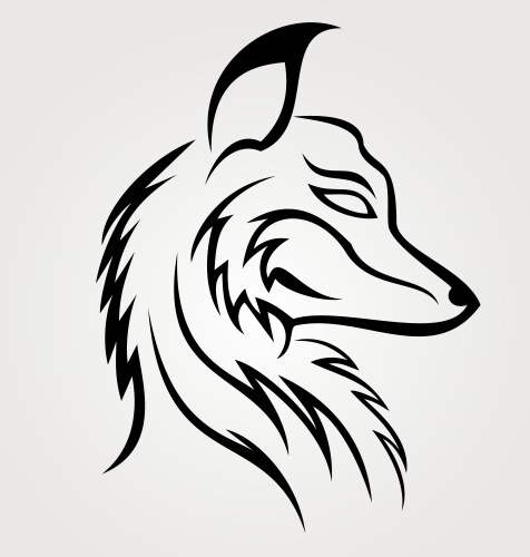 Fox Head Tattoo Vector Image