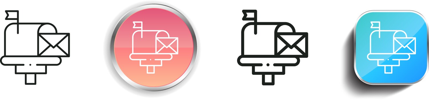 Mail icon thin linear regular and button style vector image