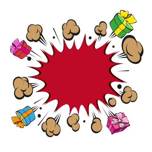 Boom comic book explosion element Royalty Free Vector Image