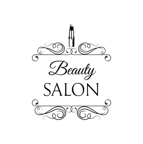 Lipstick Beauty Salon Badge Vector Image