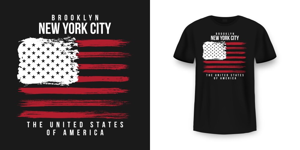 T-shirt graphic design with american flag Vector Image