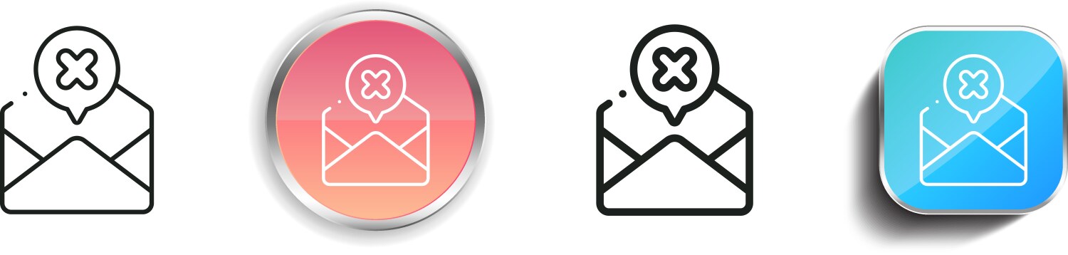 Mail icon thin linear regular and button style vector image