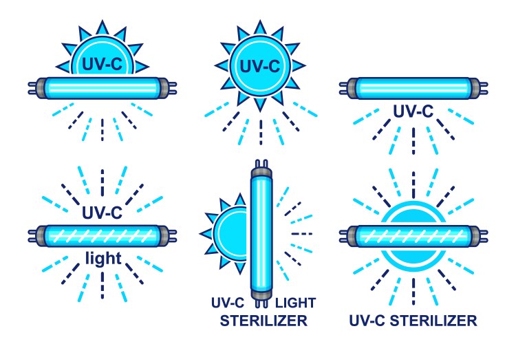 uv disinfection light bulb quartz sterilizer lamp vector image