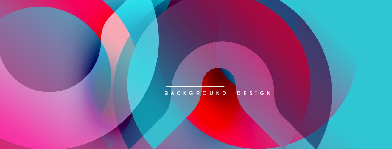 Abstract colorful overlapping circles create vector image